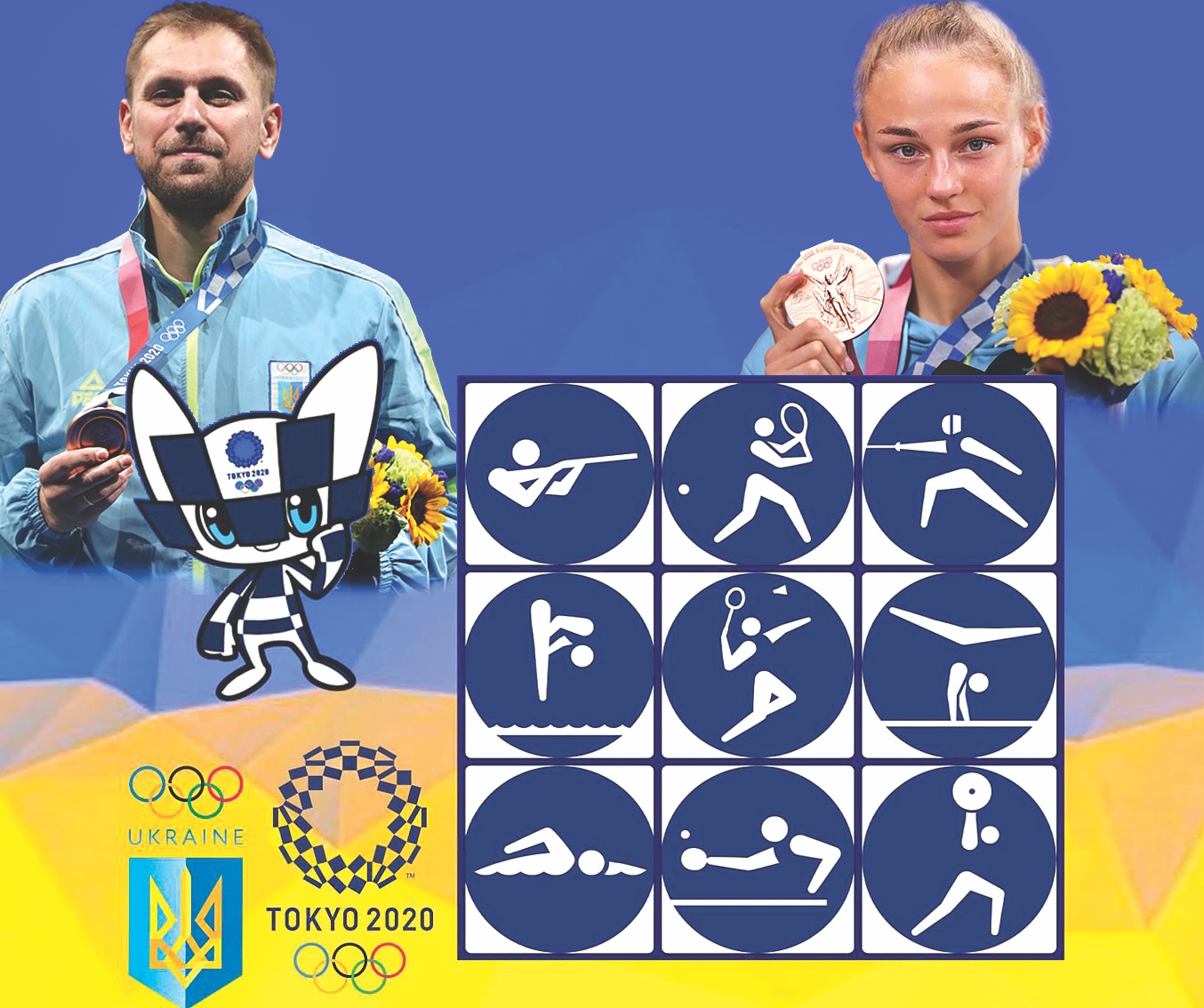 Дар’я Білодід здобула для України першу в історії медаль у жіночому дзюдо, а Ігор Рейзлін –– в одиночному турнірі з чоловічої шпаги. Фотоколаж Ірини НАЗІМОВОЇ